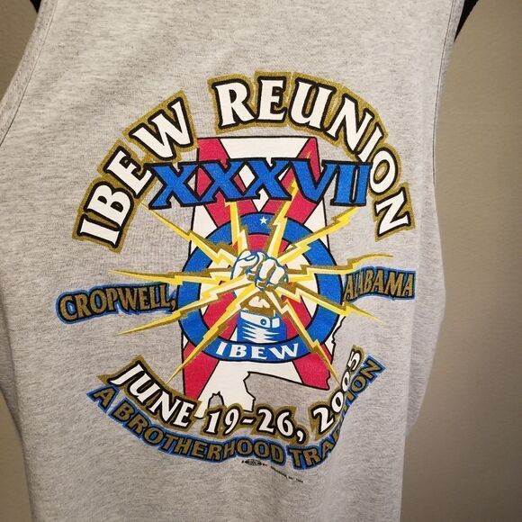 IBEW REUNION TANK TOP 2XL USA MADE 2005 CROPWELL ALABAMA.  (PUR1) - Picture 2 of 5